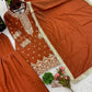 Designer Simmer Silk Embroidered Sharara Suit Set with Dupatta