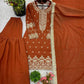 Designer Simmer Silk Embroidered Sharara Suit Set with Dupatta