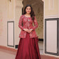 Designer Simmer Vichitra Lehenga with Jacquard Blouse | Full-Stitched Party & Wedding Wear – Purple & Maroon