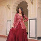 Designer Simmer Vichitra Lehenga with Jacquard Blouse | Full-Stitched Party & Wedding Wear – Purple & Maroon