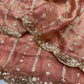 Designer Soft Space Silk Saree with Sequence Embroidery Work & Matching Blouse