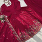 Designer Tabby Organza Embroidered Anarkali Suit with Dupatta