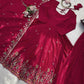 Designer Tabby Organza Embroidered Anarkali Suit with Dupatta