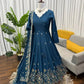 Designer Tabby Organza Embroidered Anarkali Suit with Dupatta