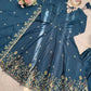 Designer Tabby Organza Embroidered Anarkali Suit with Dupatta