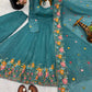 Designer Tabby Organza Embroidered Anarkali Suit with Dupatta