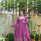Designer Tabby Organza Embroidered Anarkali Suit with Dupatta