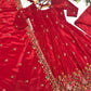 Designer Tabby Organza Embroidered Anarkali Suit with Dupatta