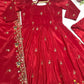 Designer Tabby Organza Embroidered Anarkali Suit with Dupatta