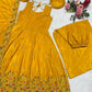 Designer Tabby Organza Embroidered Anarkali Suit with Dupatta