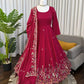 Designer Tabby Organza Embroidered Anarkali Suit with Dupatta