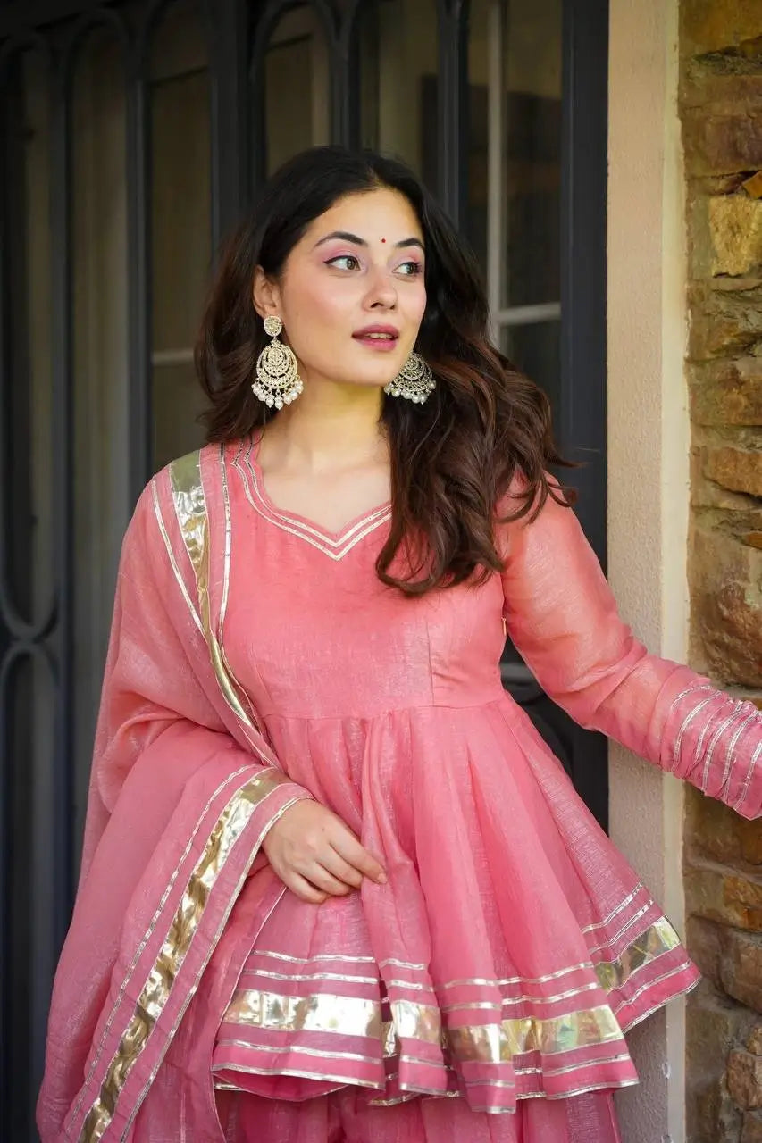 Designer Tabby Organza Sharara Suit Set with Dupatta