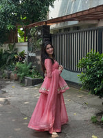 Designer Tabby Organza Sharara Suit Set with Dupatta