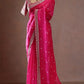 Designer Tibby Silk Saree with Sequin and Thread Work