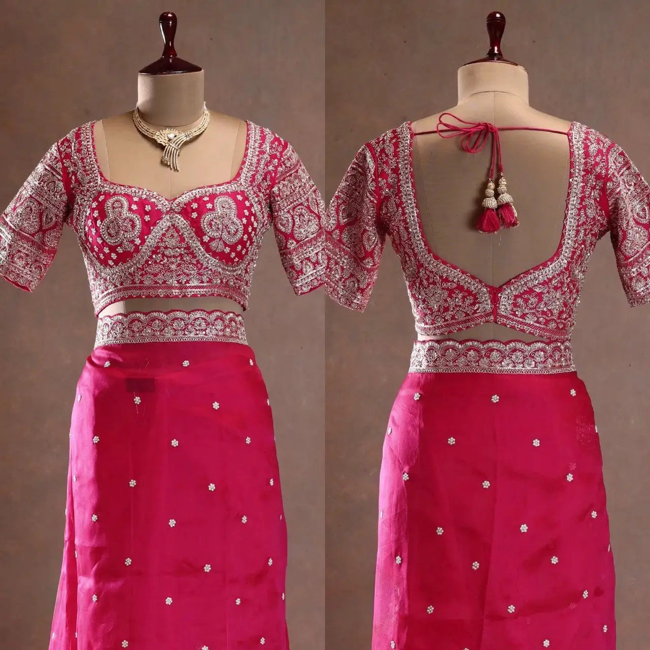 Designer Tibby Silk Saree with Sequin and Thread Work