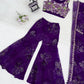 Designer Tibby Silk Shrug, Blouse & Sharara Set | Embroidered & Printed 3-Piece Stitched Outfit
