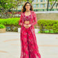 Designer Tibby Silk Shrug, Blouse & Sharara Set | Embroidered & Printed 3-Piece Stitched Outfit