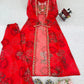 Designer Tibby Silk Shrug, Blouse & Sharara Set | Embroidered & Printed 3-Piece Stitched Outfit