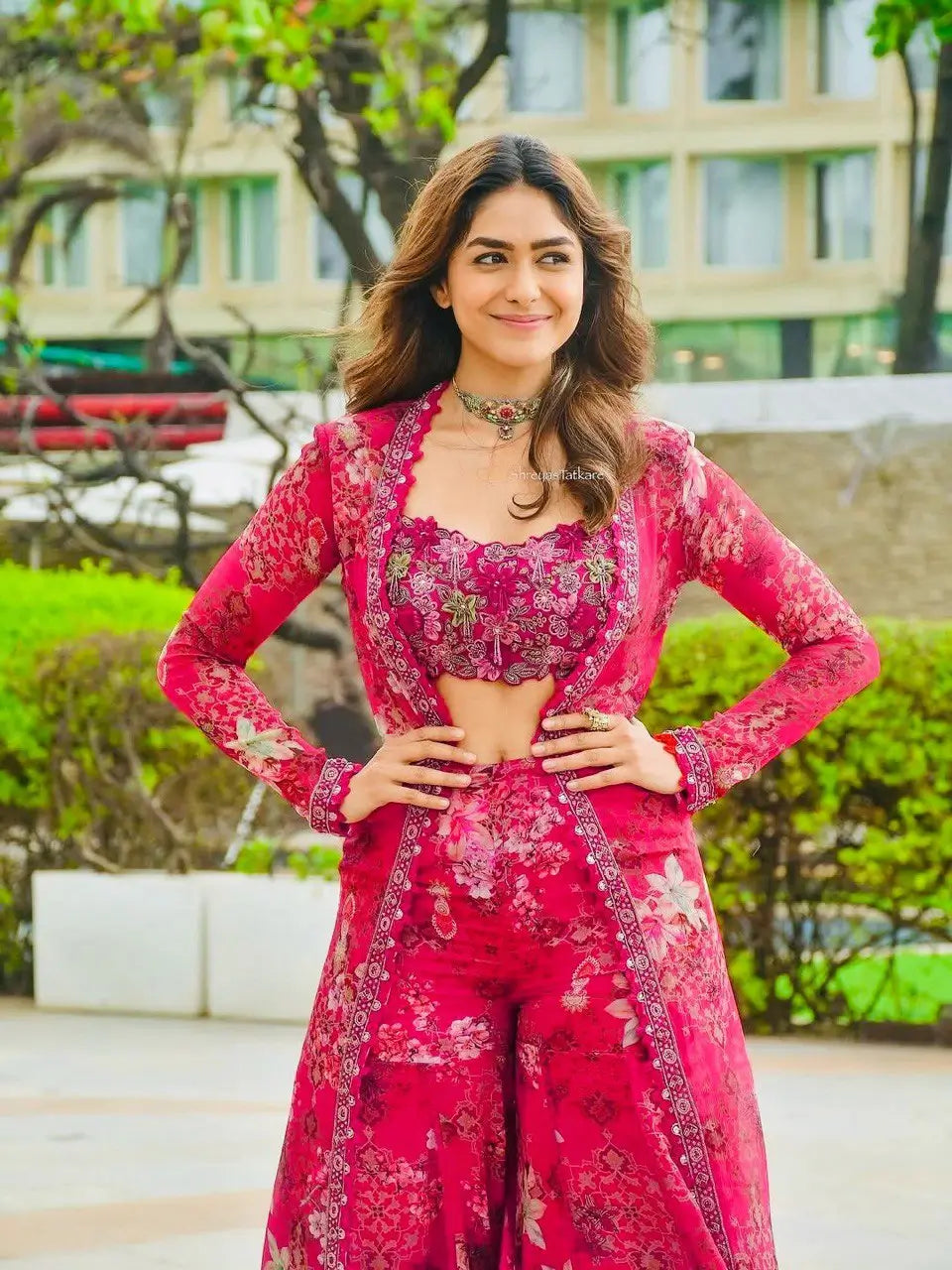 Designer Tibby Silk Shrug, Blouse & Sharara Set | Embroidered & Printed 3-Piece Stitched Outfit