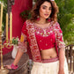 Designer Vichitra Lehenga Choli with Embroidered Koti for Wedding and Festive Wear