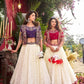 Designer Vichitra Lehenga Choli with Embroidered Koti for Wedding and Festive Wear