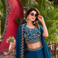 Designer Vichitra Silk Embroidered Lehenga Choli Set for Wedding and Festive Wear