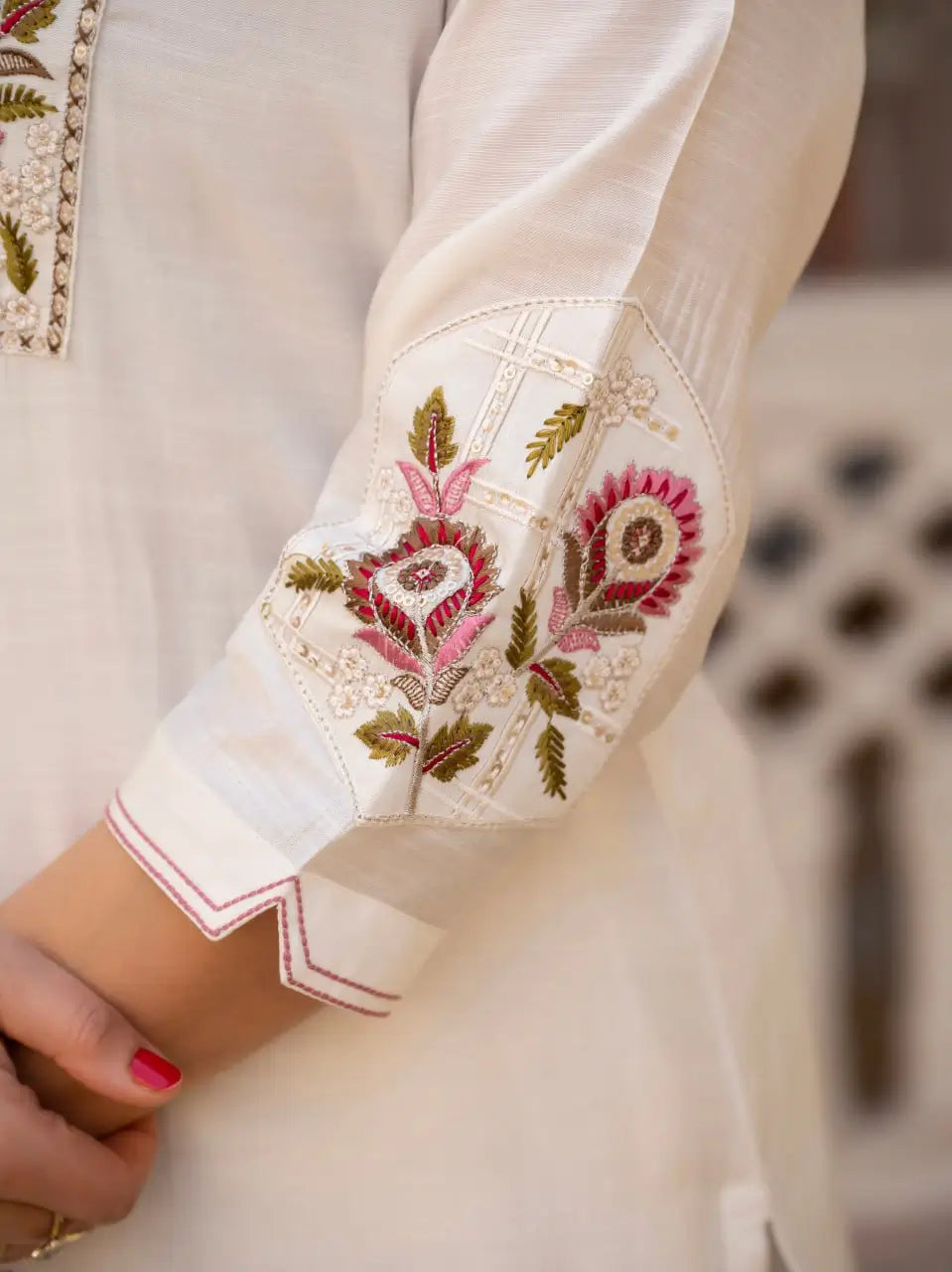 Designer Viscose Mango Silk Kurti Pant Set with Dupatta