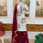 Designer White Embroidered Palazzo Suit Set for Festive and Family Functions