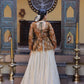 Designer soft white Lehenga with Long peplum blouse for Festive Occasions
