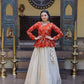 Designer soft white Lehenga with Long peplum blouse for Festive Occasions