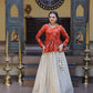 Designer soft white Lehenga with Long peplum blouse for Festive Occasions