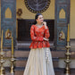 Designer soft white Lehenga with Long peplum blouse for Festive Occasions