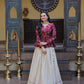 Designer soft white Lehenga with Long peplum blouse for Festive Occasions