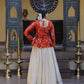 Designer soft white Lehenga with Long peplum blouse for Festive Occasions