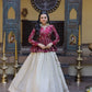 Designer soft white Lehenga with Long peplum blouse for Festive Occasions