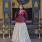Designer soft white Lehenga with Long peplum blouse for Festive Occasions
