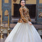 Designer soft white Lehenga with Long peplum blouse for Festive Occasions