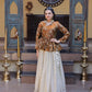 Designer soft white Lehenga with Long peplum blouse for Festive Occasions