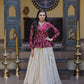 Designer soft white Lehenga with Long peplum blouse for Festive Occasions