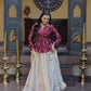 Designer soft white Lehenga with Long peplum blouse for Festive Occasions
