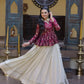Designer soft white Lehenga with Long peplum blouse for Festive Occasions