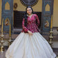Designer soft white Lehenga with Long peplum blouse for Festive Occasions