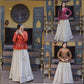 Designer soft white Lehenga with Long peplum blouse for Festive Occasions