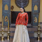 Designer soft white Lehenga with Long peplum blouse for Festive Occasions