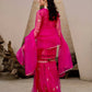 Diamond Georgette Embroidered Sharara Set with Dupatta