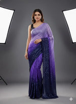 Diamond Silk Digital Printed Saree with Sequins Work