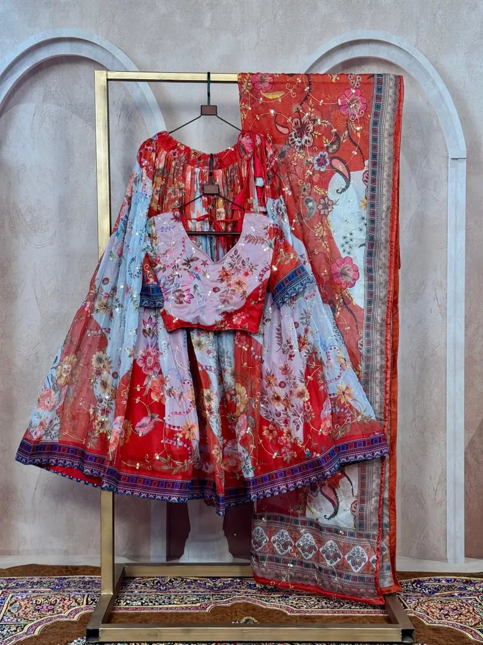 Digital Floral Print Lehenga