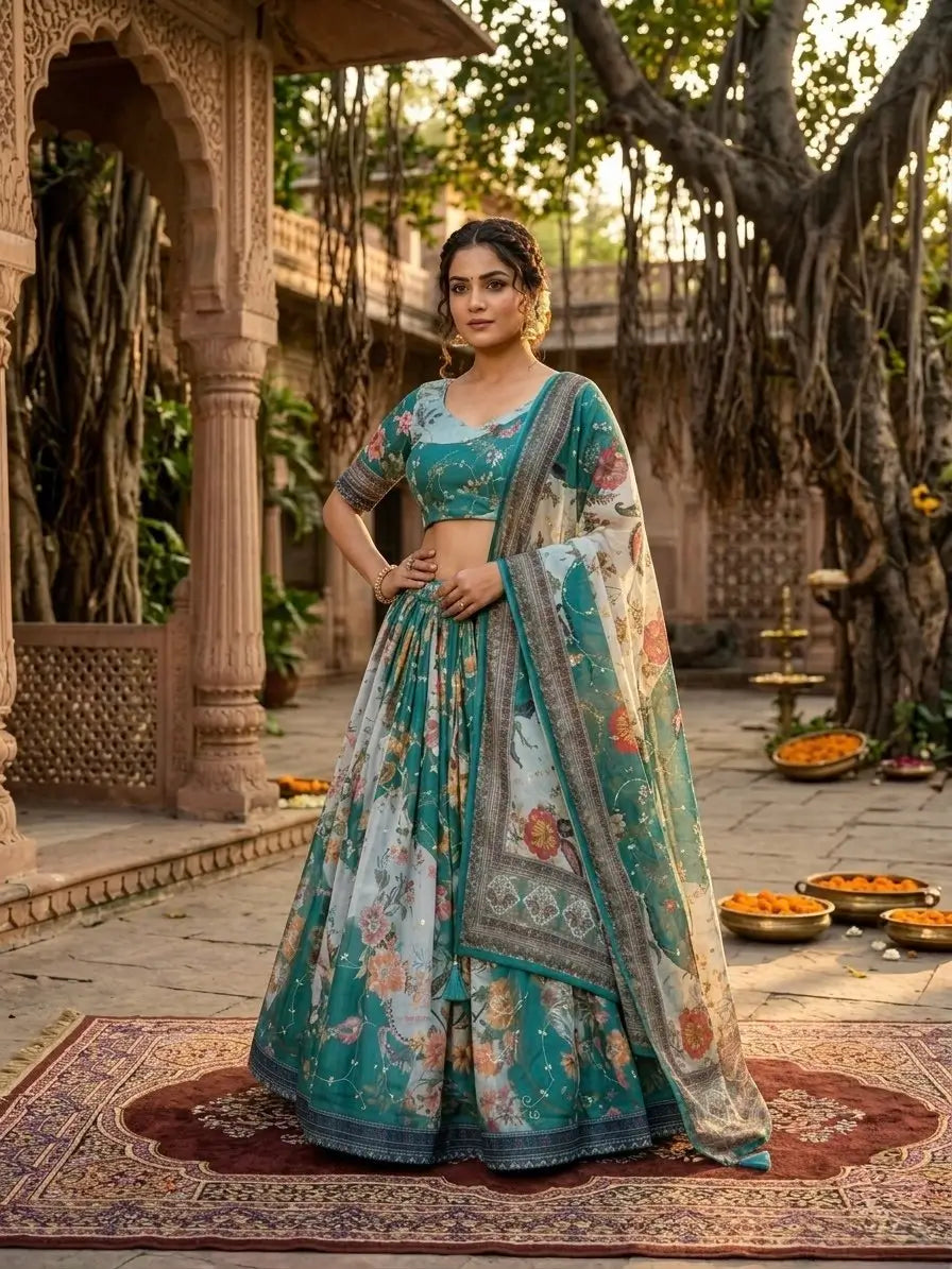 Digital Floral Print Lehenga