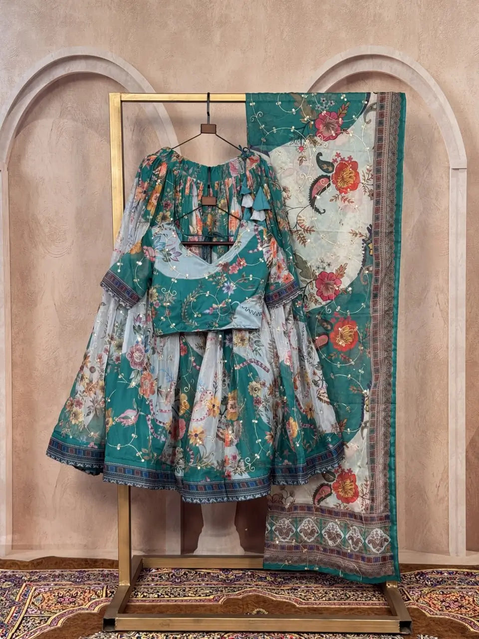 Digital Floral Print Lehenga