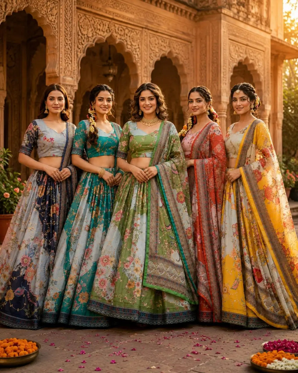 Digital Floral Print Lehenga